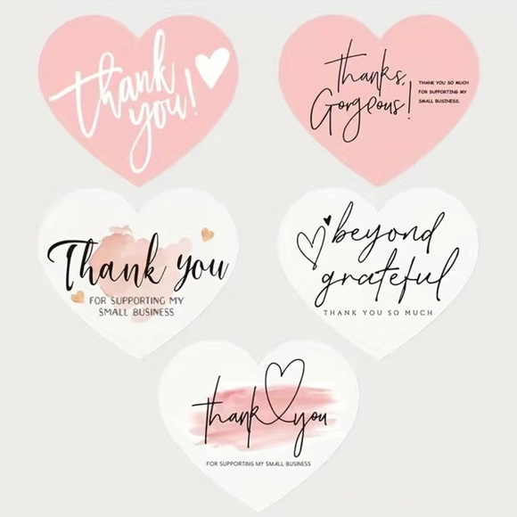 Heart ❤️  Thank You Insert Cards Pack of 30 - Picture 3 of 3